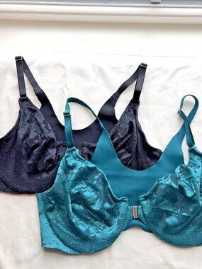 Lot of 2 Soma Bras Sz 36C Vanishing Back Unlined Front Close Underwire Lace